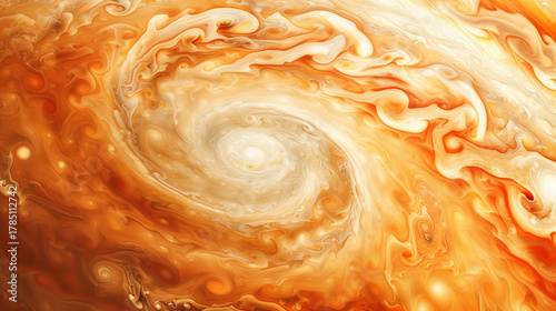 Minimalist color-washed Jupiter swirl orange