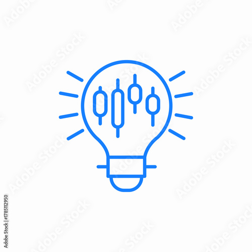 lightbulb idea energy blue icon sign vector
