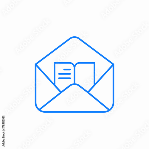 mail content letter blue icon sign vector