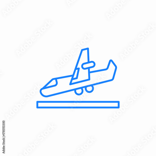 plane landing icon sign vector