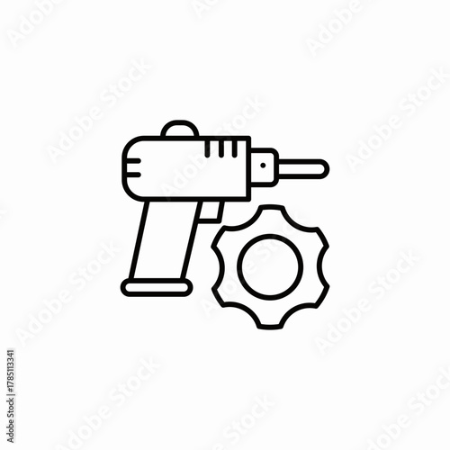 power tool settings icon sign vector