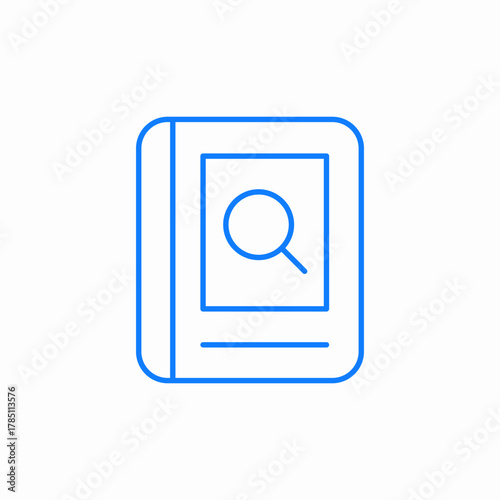 search lookup find blue icon sign vector