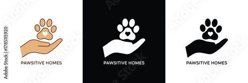 Three hand icons holding paw prints symbolize positive, negative, and neutral test results in a simple, black-and-white design.
