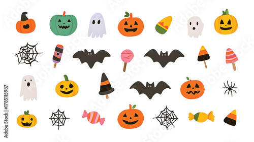Scary Halloween Pumpkin Icon Collection