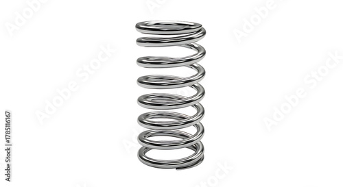 Silver Metal Coil Spring Isolated on White Background - Product Photography