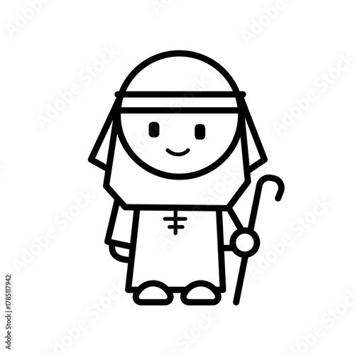 Moses the prophet holding staff  - vector illustration