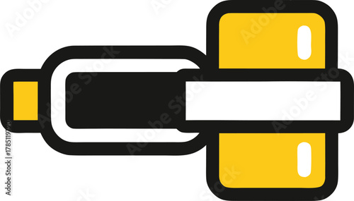 Safety Belt Buckle Fastened Inside Car Representing Road Protection Concept Vector illustration