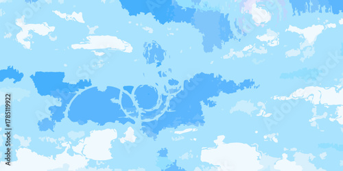 Abstract blue and white watercolor background with textured clouds and a subtle spiral pattern