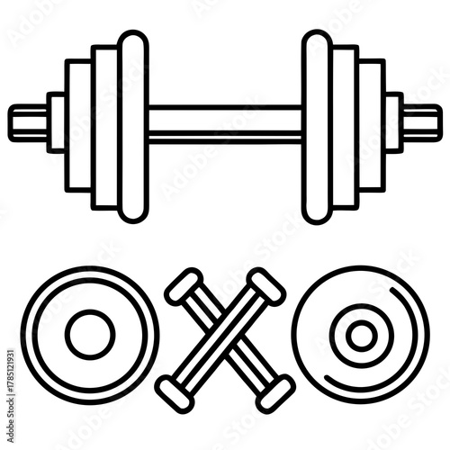 vector illustration of dumbbell