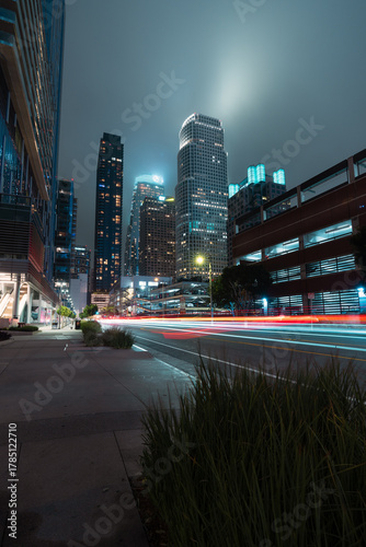 Beautiful night view of downtown Los Angeles, California