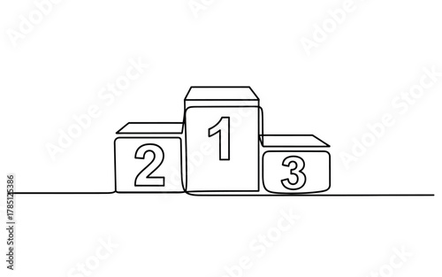 A simple line drawing shows a winner's podium with numbers 1, 2, and 3.