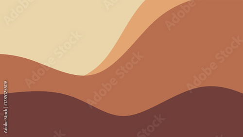 Minimalist boho abstract background with earth tone waves. Abstract desert landscape or sand dunes background. Minimalist wavy background.