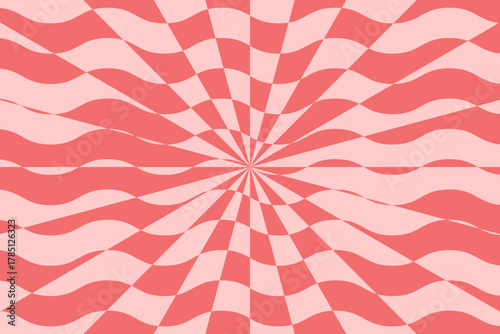 Vector abstract distorted background. Dynamic backdrop with optical illusion, op art.