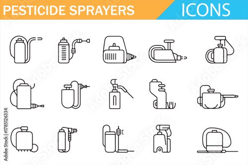 Farming tools pesticide sprayers vector illustration