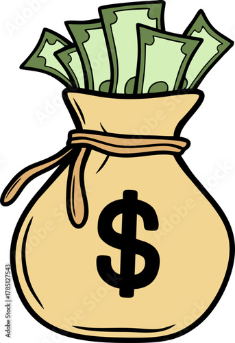 Money Bag Full of Cash