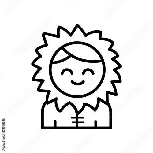 Inuit person in fur hood parka - vector illustration