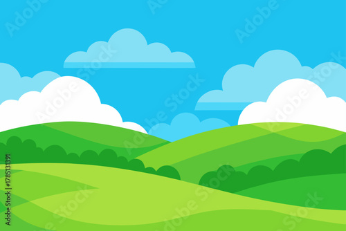 Cartoon landscape scene