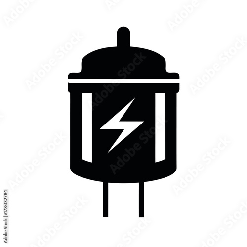 Capacitor Silhouette Vector Icon