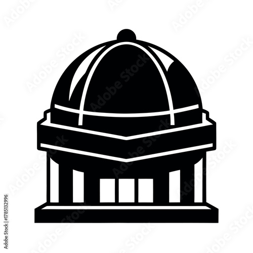 Observatory Dome Silhouette Vector Design