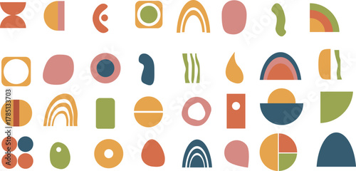 Mid Century Abstract Shapes Set