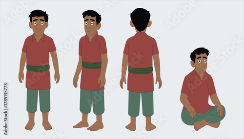 Indian man cartoon character. moral stories for the best cartoon character. the character best for your animation videos