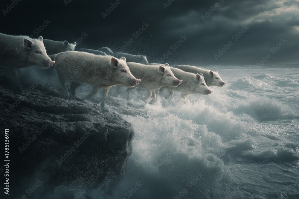 Obraz premium Jesus Sends Evil Spirits Into Pigs