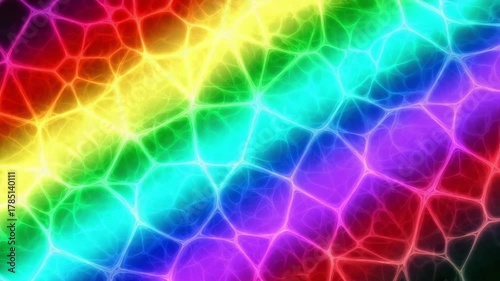 Dynamic motion of vivid rainbow colors background in digital animation seamless loop