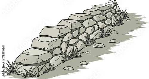 Rock and Boulder Collection Isolated on Transparent Background. Natural Stone Piles Vector Illustration for Landscape Architecture, Environment Design, and CAD Drawings