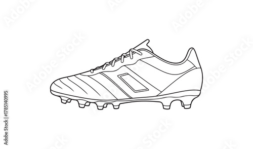 Hand drawn sketch of a soccer cleat on a white background