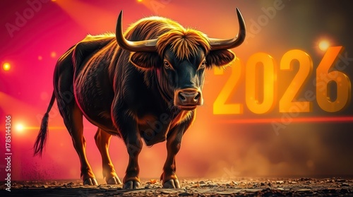 Zodiac horoscope Taurus field smoke background 2026