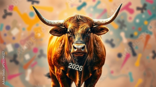 Zodiac horoscope Taurus geometry paint background 2026