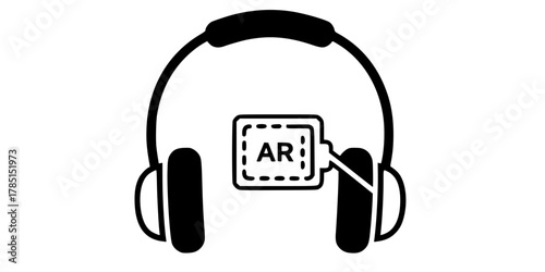 Augmented Reality AR Headset Picking Flat Vector Icon