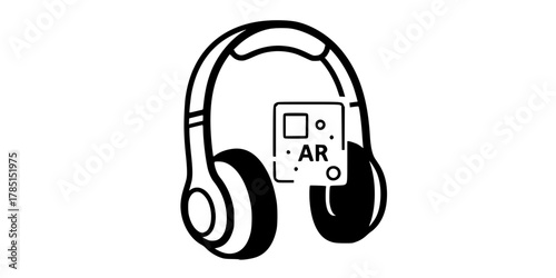 Augmented Reality AR Headset Picking Flat Vector Icon