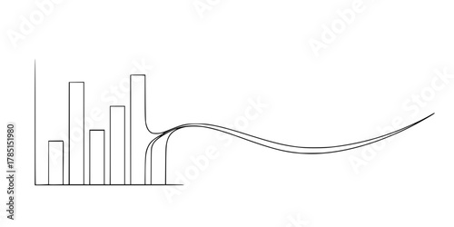 Predictive Analytics Graph Smooth Curve Minimalist Line Art