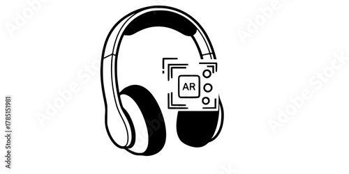 Augmented Reality AR Headset Picking Flat Vector Icon