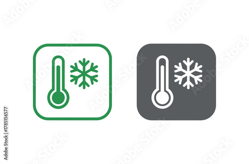 Icons representing cold temperature and freezing conditions