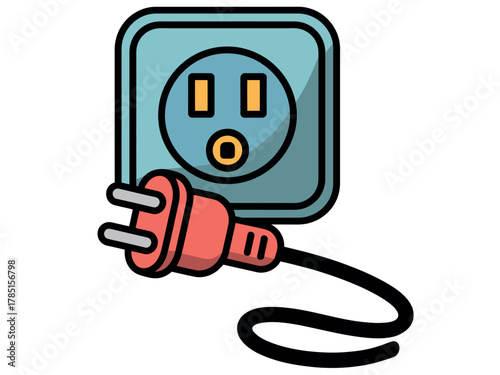 Electrical plug ready to connect to a wall socket for power supply