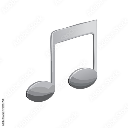 Gray Music Note Graphic Illustration for Educational or Musical Concepts
