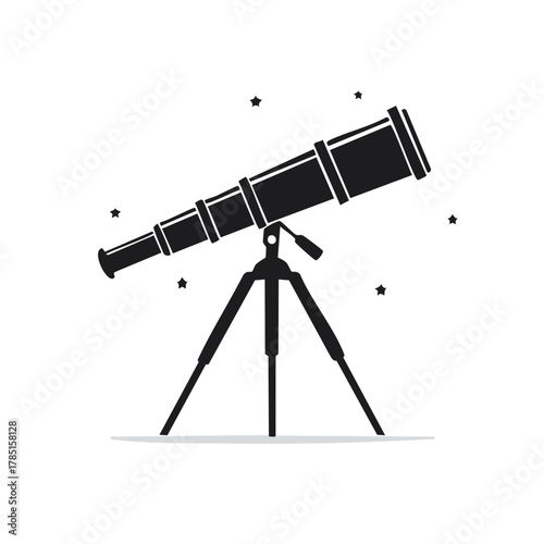 Telescope Silhouette Observing Stars Discovering Astronomy on a Tripod