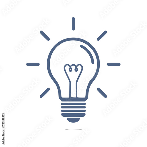 Blue Lightbulb Illustration Signifying Idea Generation and Conceptual Thinking