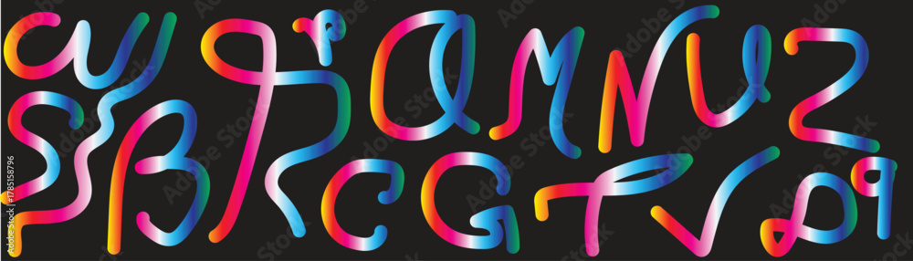 Obraz premium Abstract geometric line art with vibrant color accents