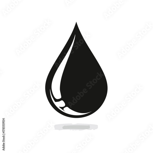 Black Liquid Drop Illustration Simple Vector Icon Symbol Graphic Design