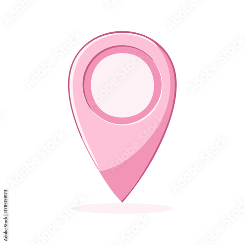 Pink Location Pin Pointing Down Navigation Marker Graphic Illustration