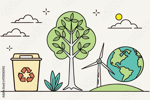 Set ecology icons, carbon neutral, net zero, eco planet green signs, nature eco symbol