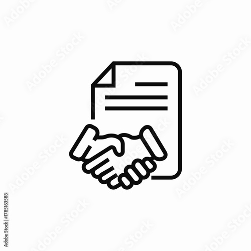 deal contract handshake icon sign vector