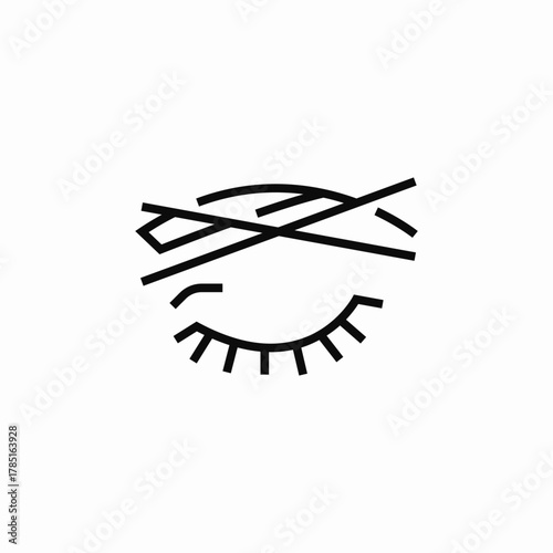 eyebrow removal icon sign vector