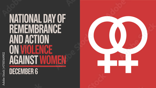 National Day of Remembrance and Action on Violence Against Women Graphic: Female Gender Symbols for Advocacy and Human Rights