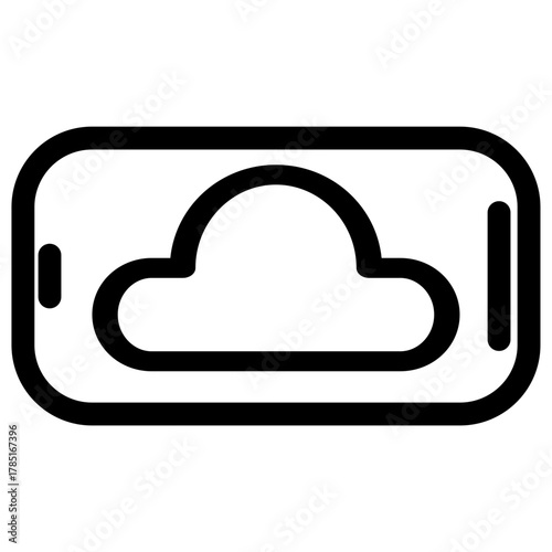 This sleek icon symbolizes cloud computing- ideal for mobile apps- websites- and presentations related to data storage- AI- or decentralized networks. Its clean design ensures versatility across.