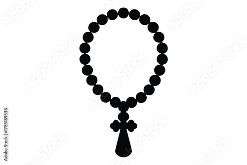rosary vector icon silhouette
