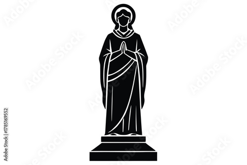 saint statue vector icon silhouette